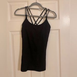 Lululemon, black tank with built in bra. US size 8
